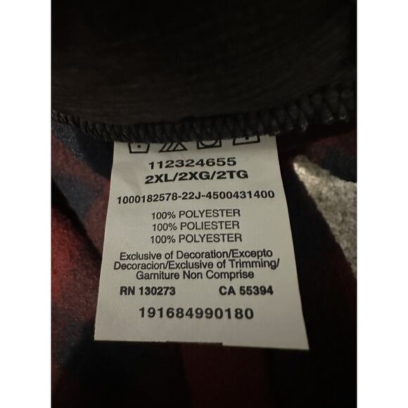 Wrangler Men’s Red and Navy Buffalo Plaid Flannel Shirt Jacket - Picture 3 of 7